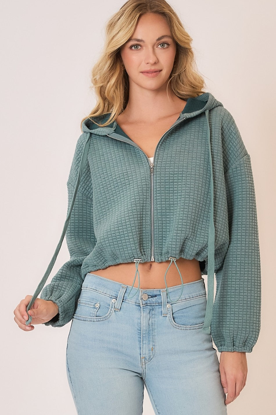 Reina Waffle Textured Hoodie