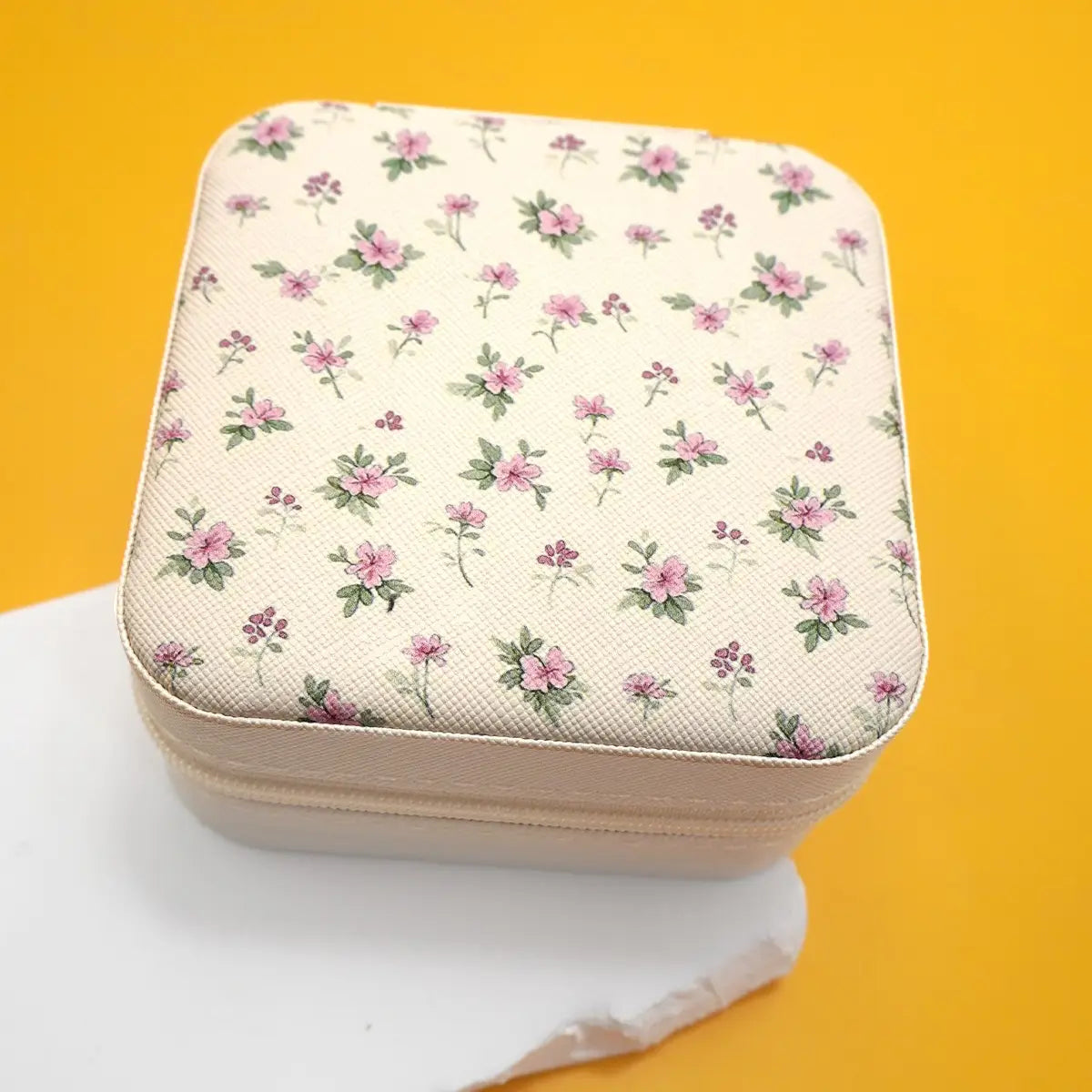 Jewelry Organizer Travel Box Case | Pink Floral