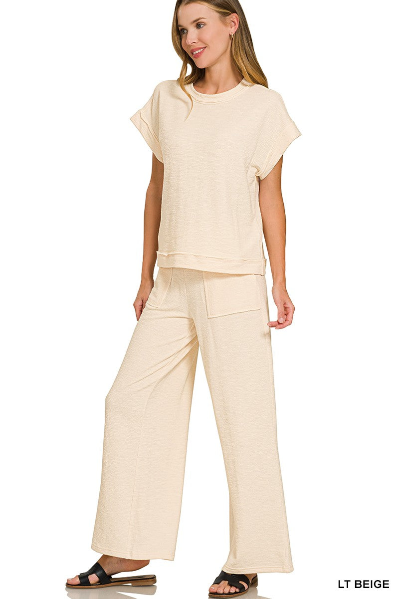 Margot Short Sleeve Tee & Long Pants Set