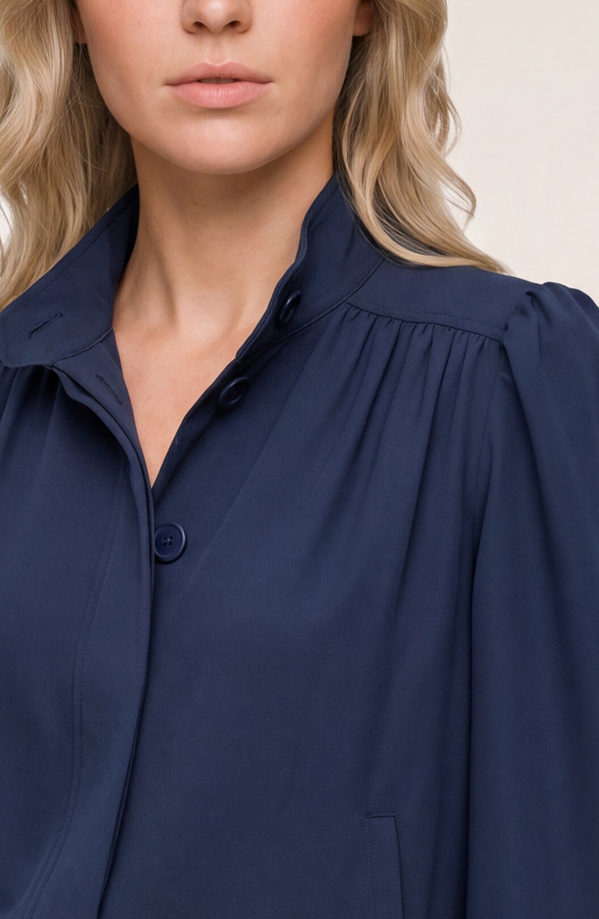 Liverpool Puff Sleeve Jacket | Oxford Navy