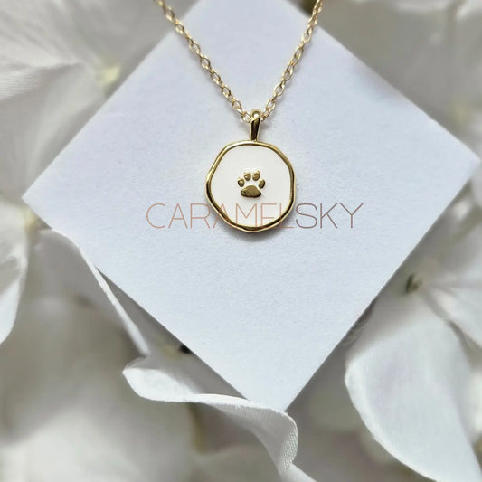 18k Gold Plated Paw Print Necklace