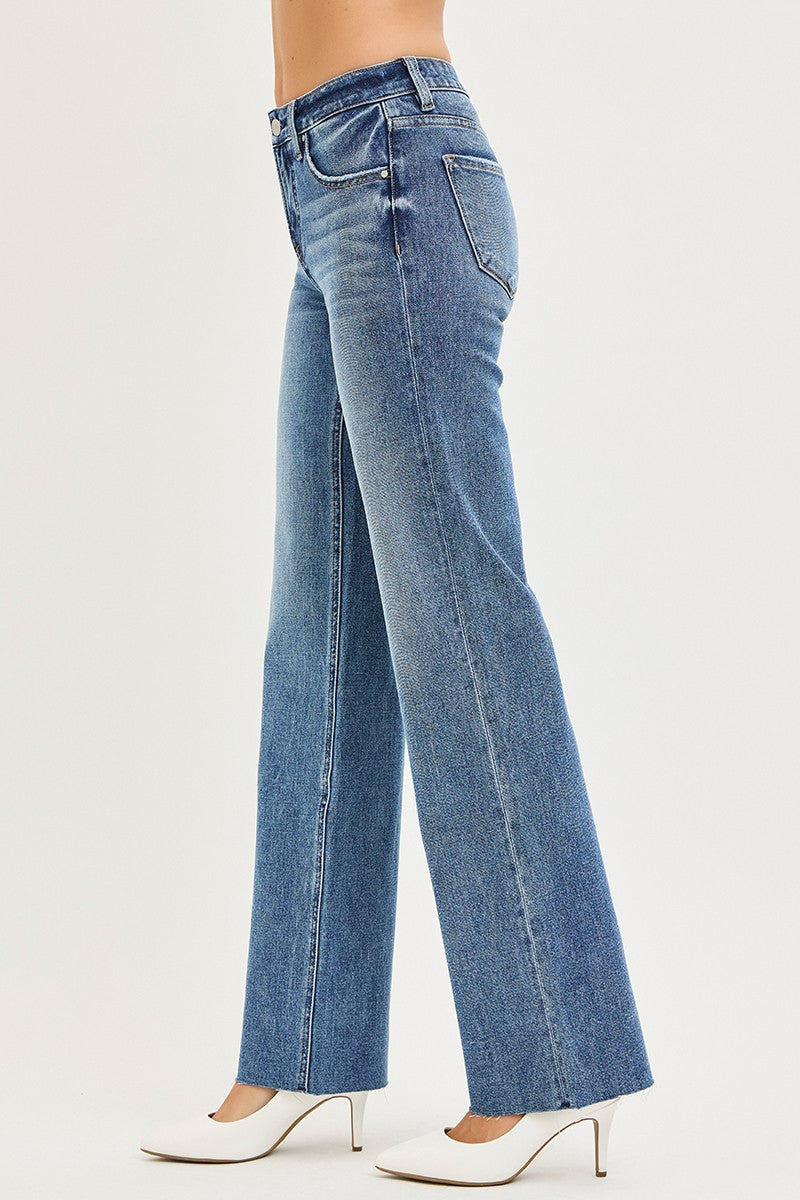 Risen Tummy Control Mid Rise Straight | Dark