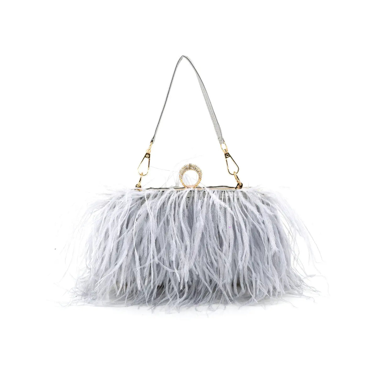 Feather Evening Clutch | Silver