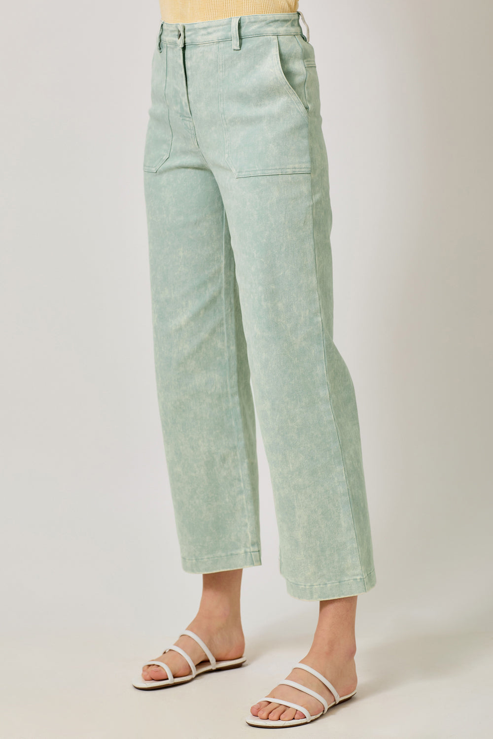 Emily Washed Trousers | Ice Blue