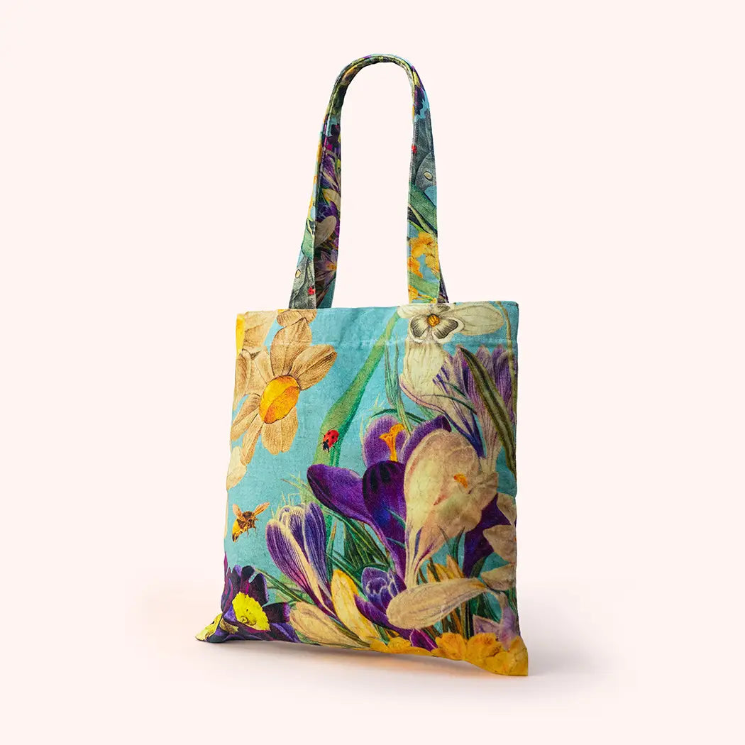 Velvet Tote Bag | Spring Flora
