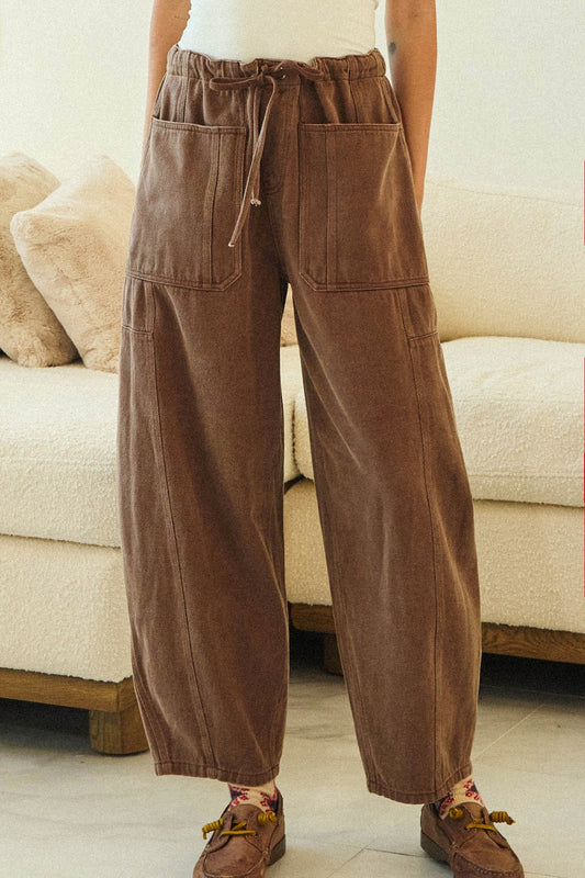 Jenny Vintage Washed Relaxed Pants | Mocha