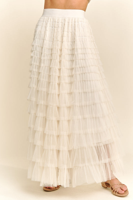 Madeline Cascading Tulle Tiered Max Skirt
