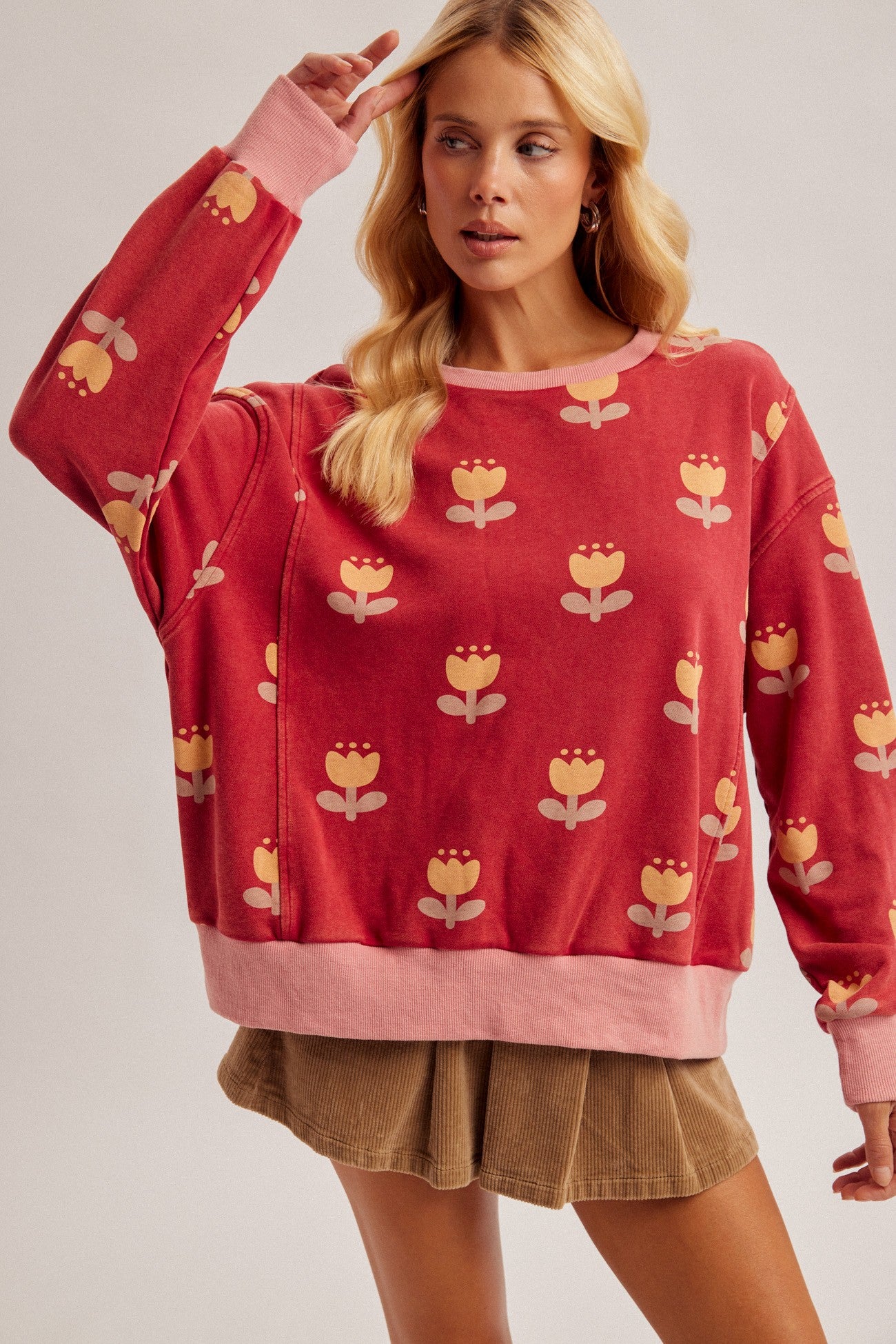 Ruby Tulip Oversized Sweatshirt