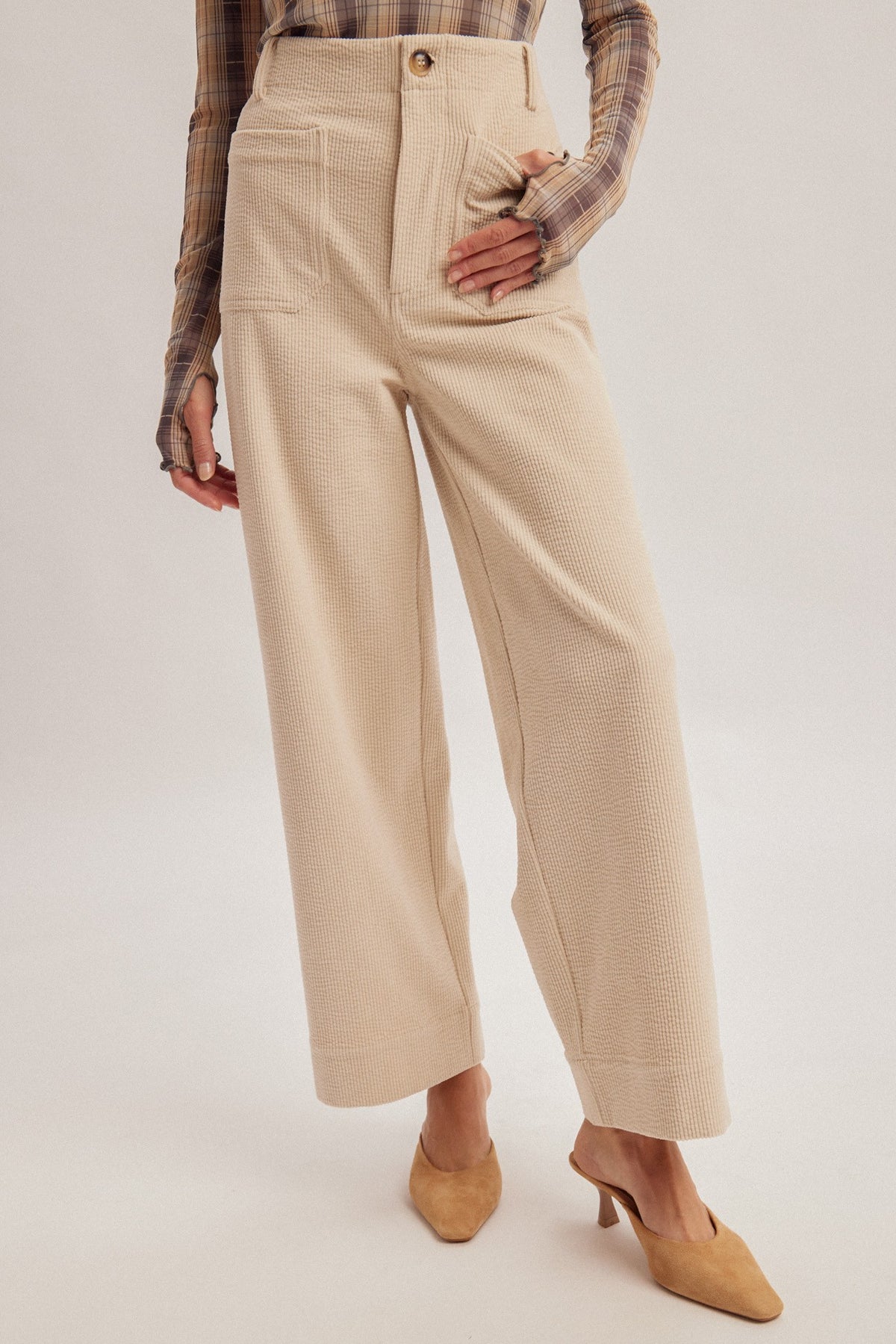 Remi Corduroy Wide Leg Crop Pants
