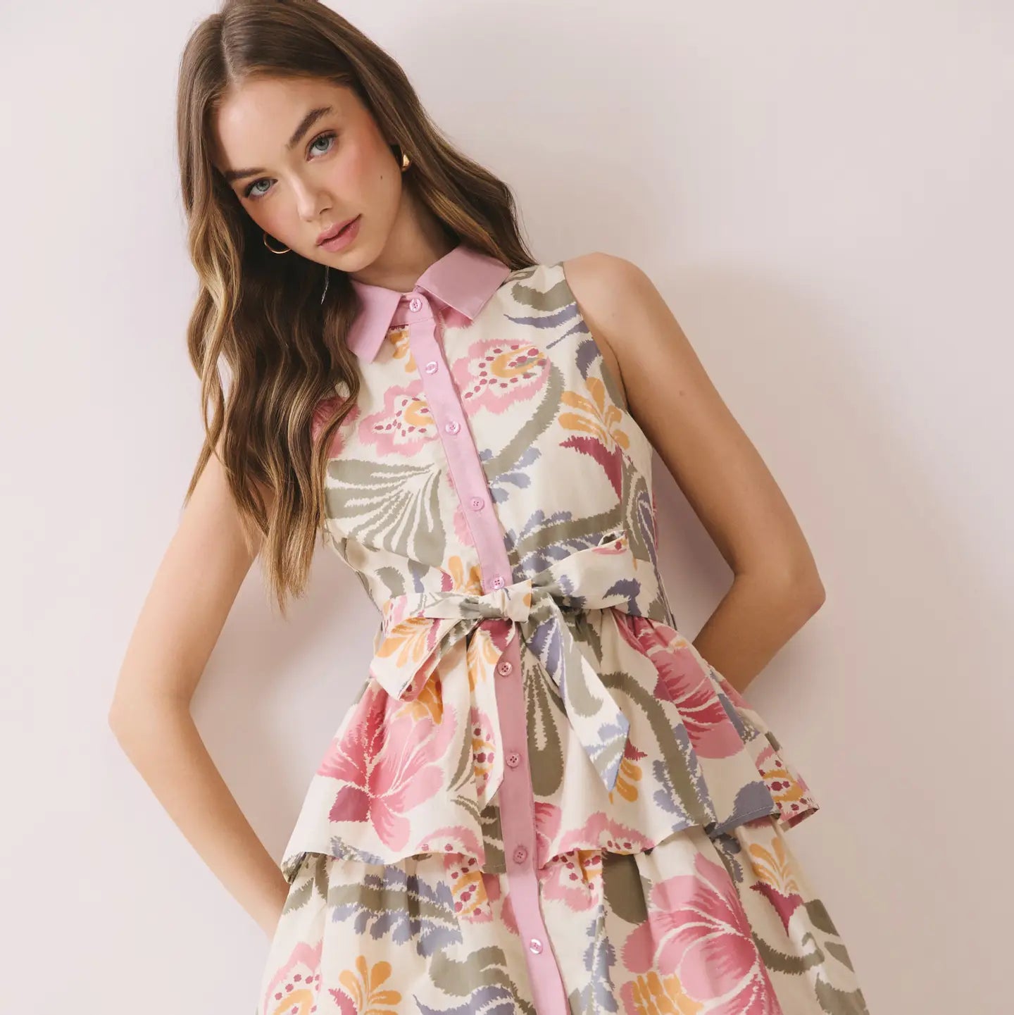 Adalynn Floral Layered Midi Dress