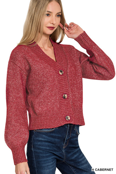 Melanie Sweater Cardigan | Heather Cabernet
