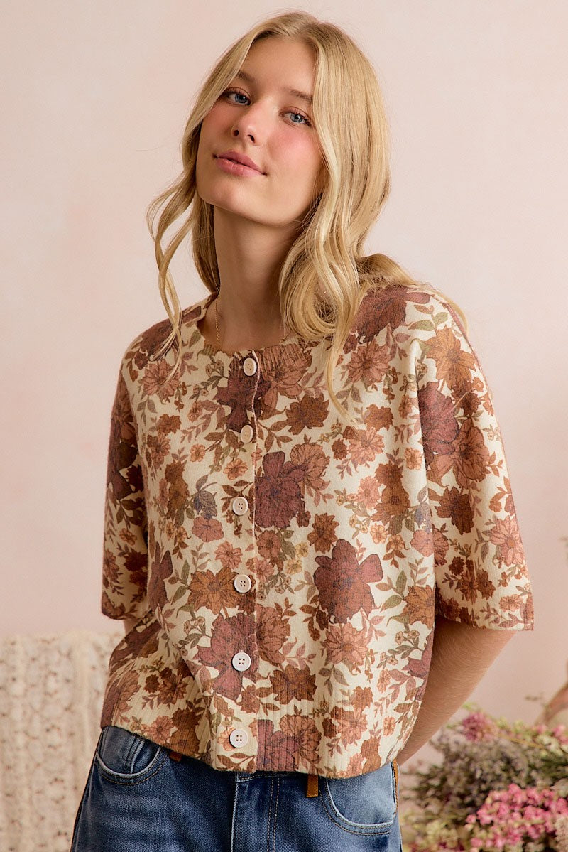 Emry Floral Print Cardigan
