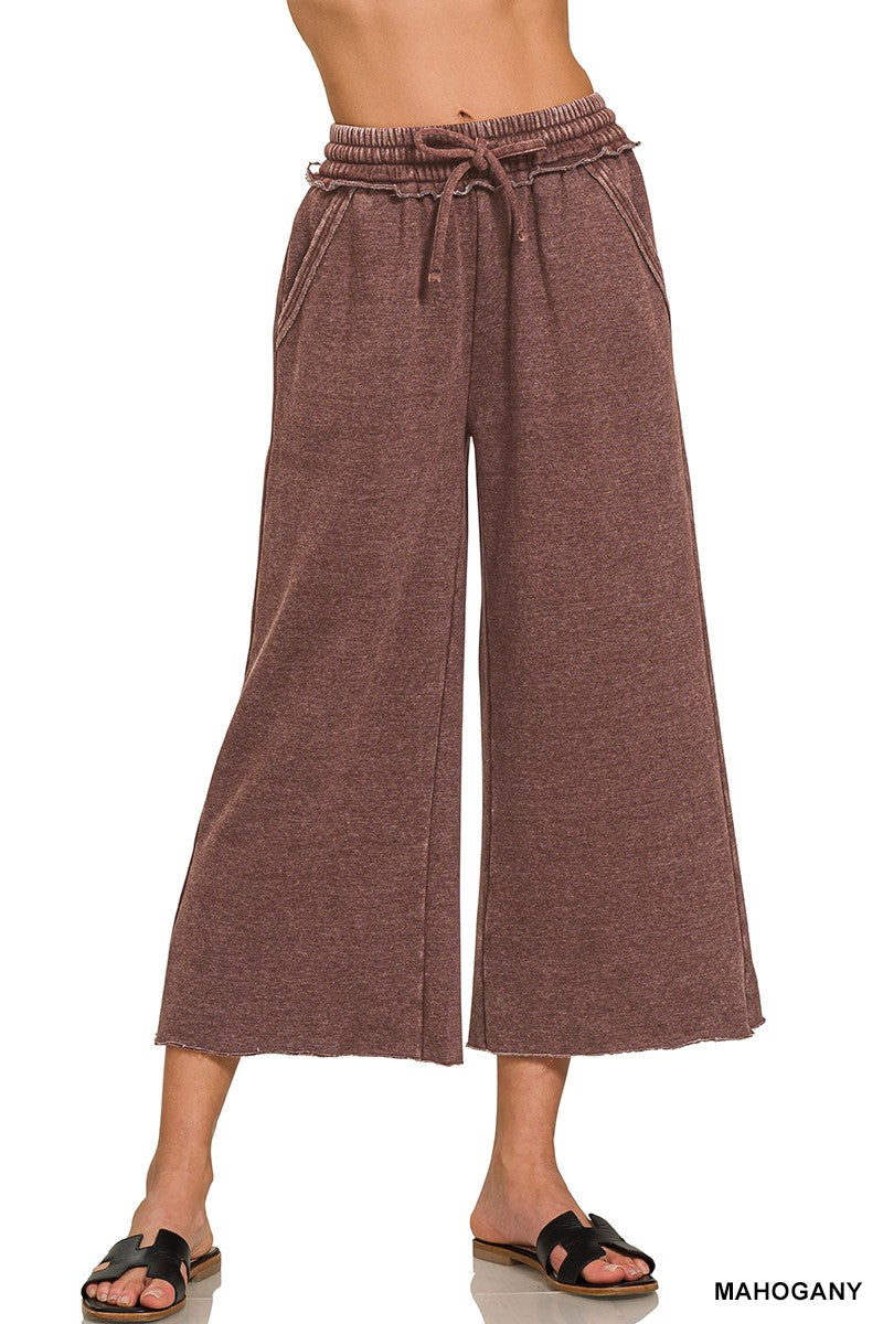 Acid Wash Palazzo Pants | Mahogany