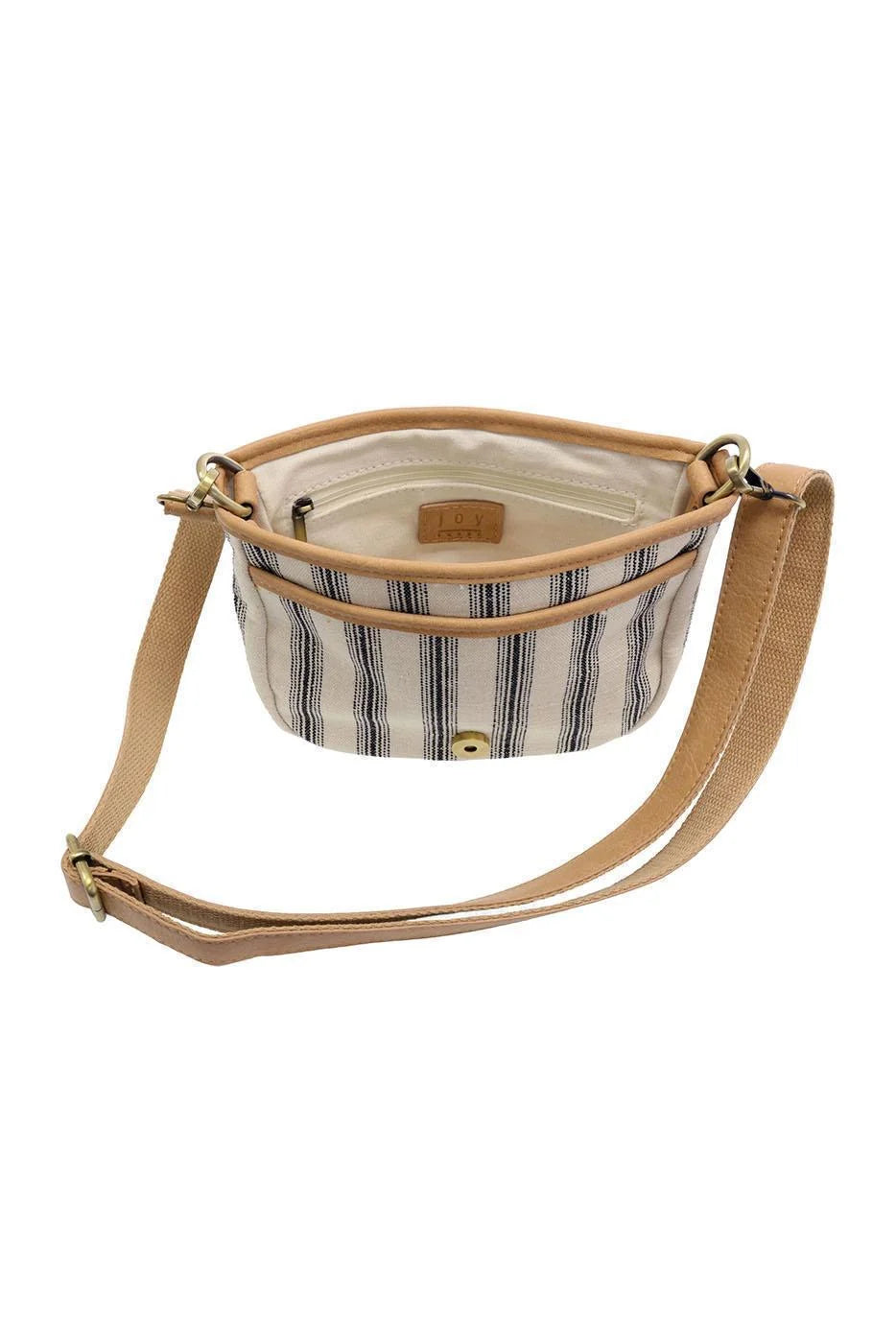 Pencil Stripe Saddle Bag in Canvas | Black