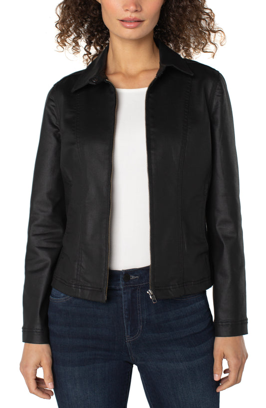 Liverpool 90's Zip Front Jacket | Black Coated