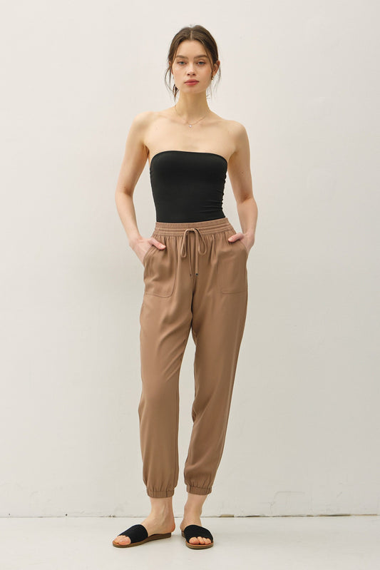 Drawstring Jogger Pants | Dark Taupe 