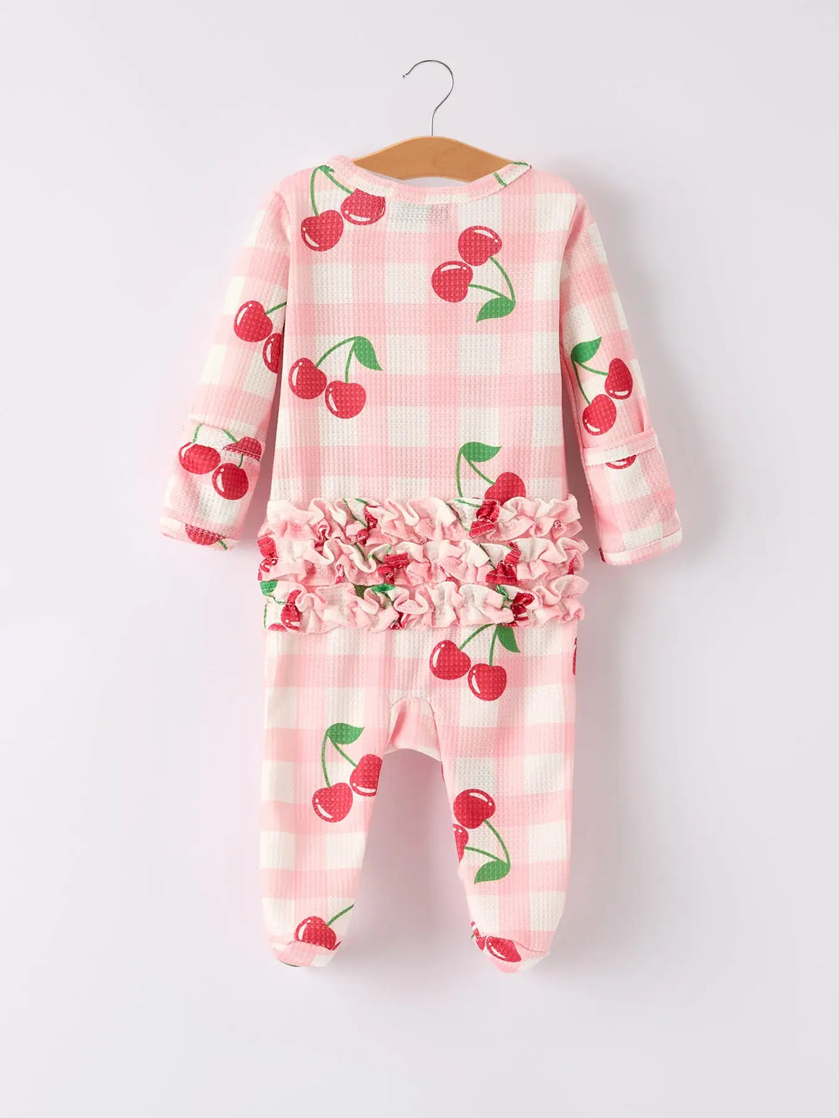 Waffle Cherry Plaid Onesie
