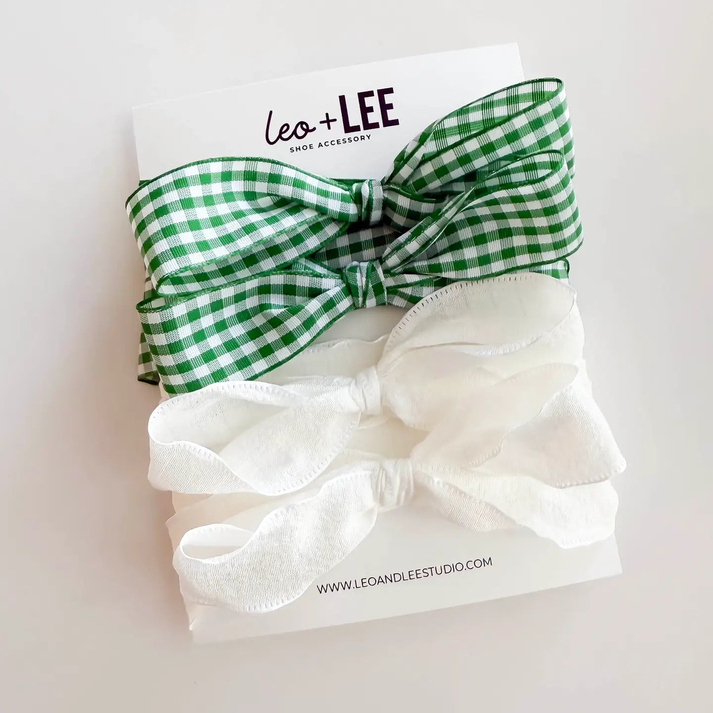 Gingham Shoe Lace Sets | Green
