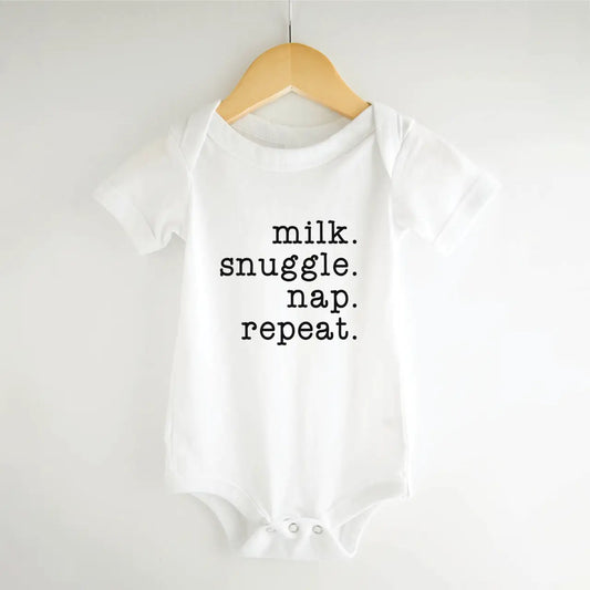 Milk, Snuggle, Nap, Repeat Baby Onesie