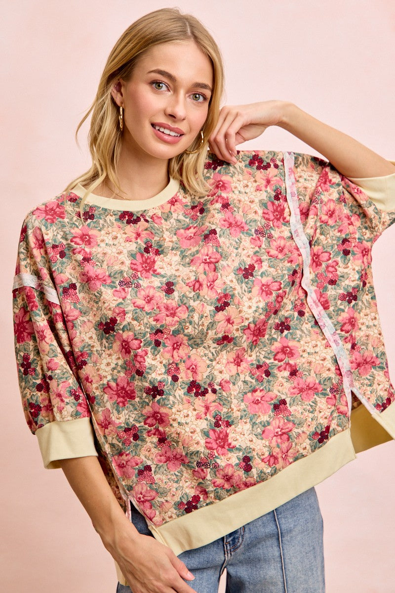 Lizzie Floral Printed Corduroy Top