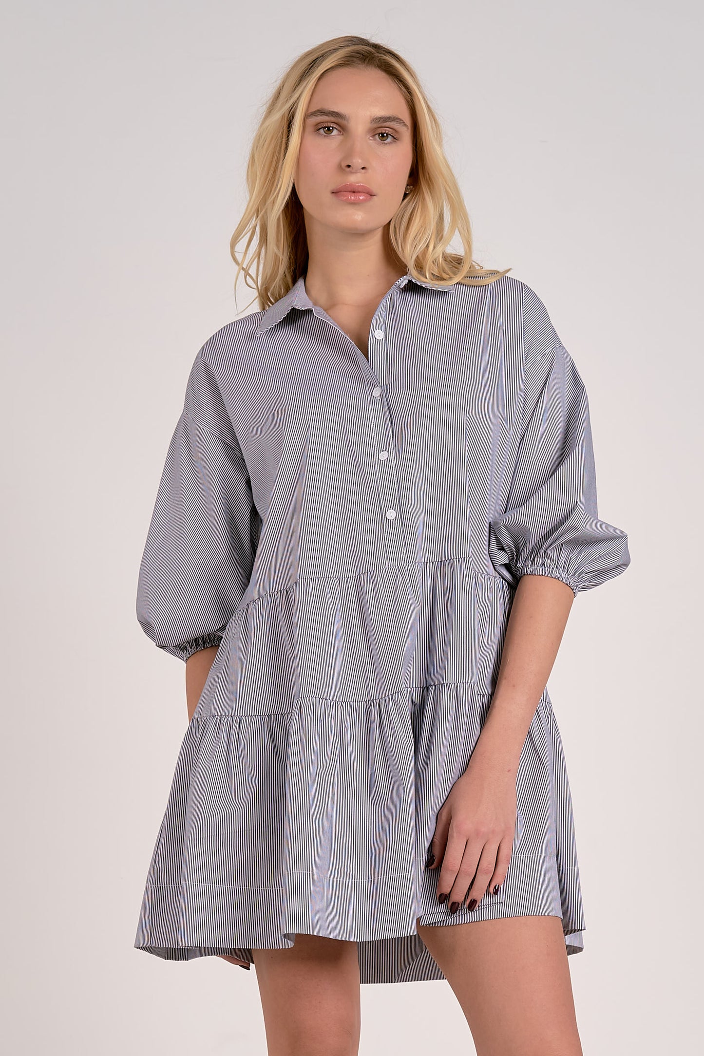 Ashton Black Pinstripe Dress