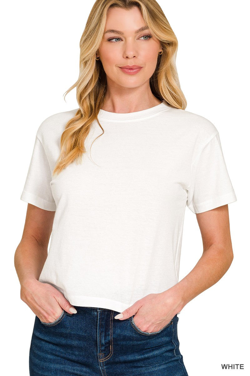 Cotton Crew Neck Short Sleeve | White