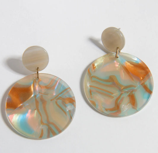 Acetate Round Drop Earring