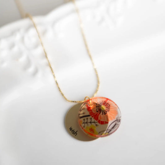 Poppy Eclipse Charm Necklace - Gold