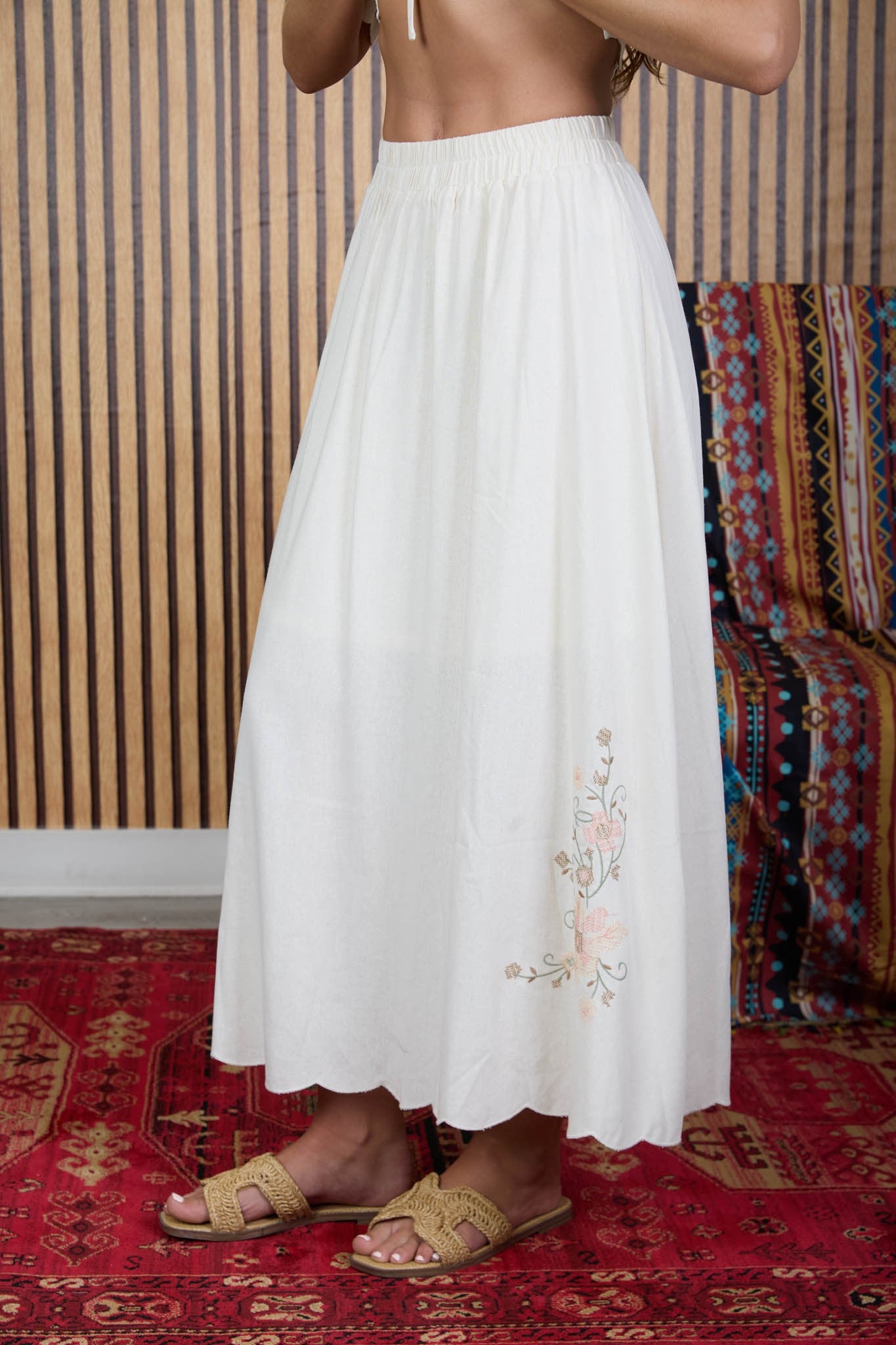 Aubrey Floral Embroidered Skirt