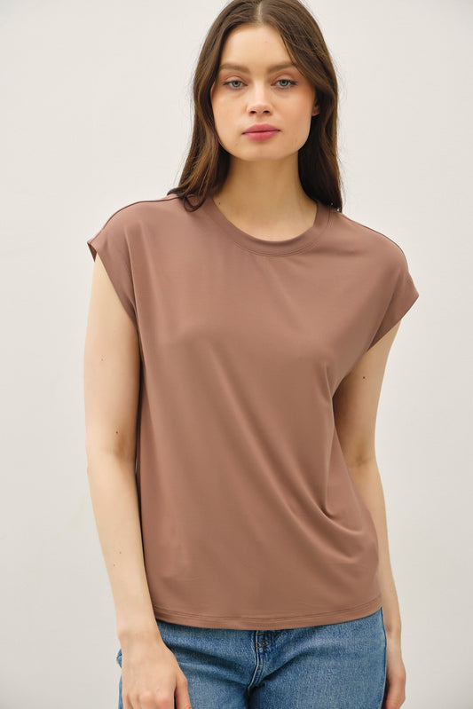 Capsleeve Top | Brown