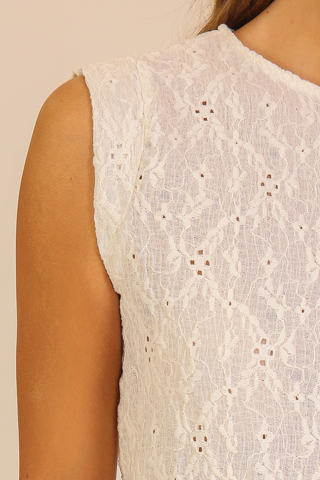 Camila Lace Eyelet Sleeveless Shell Top