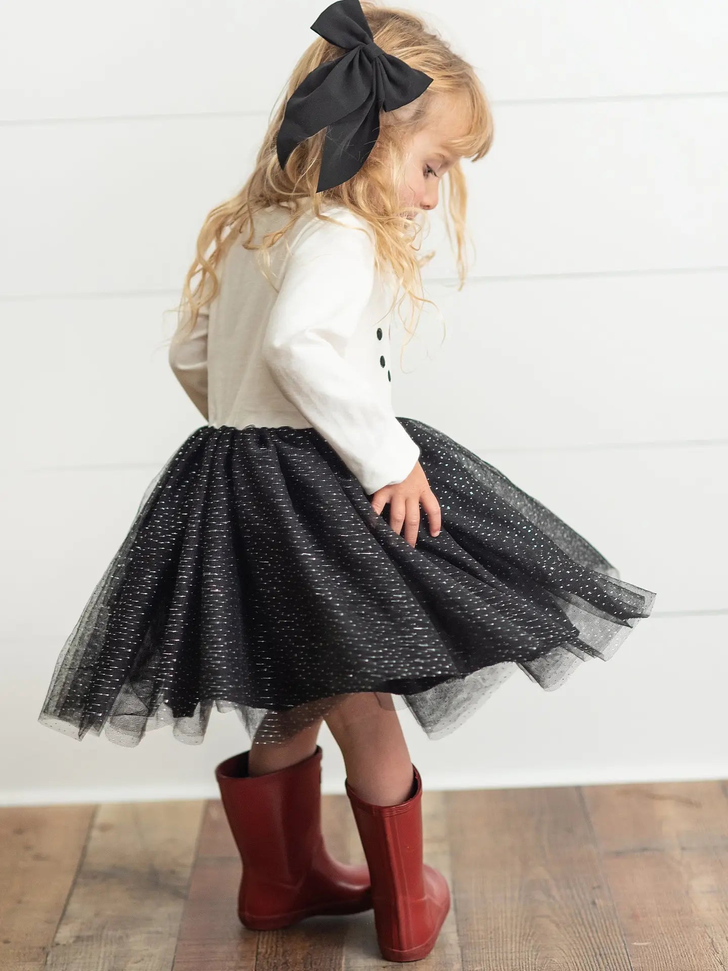 Girls Snowman Sparkle Tulle Holiday Dress