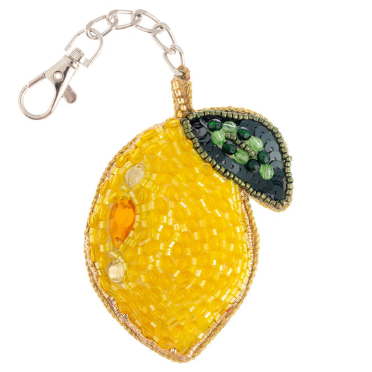 Beaded Bag Charm | Lemon