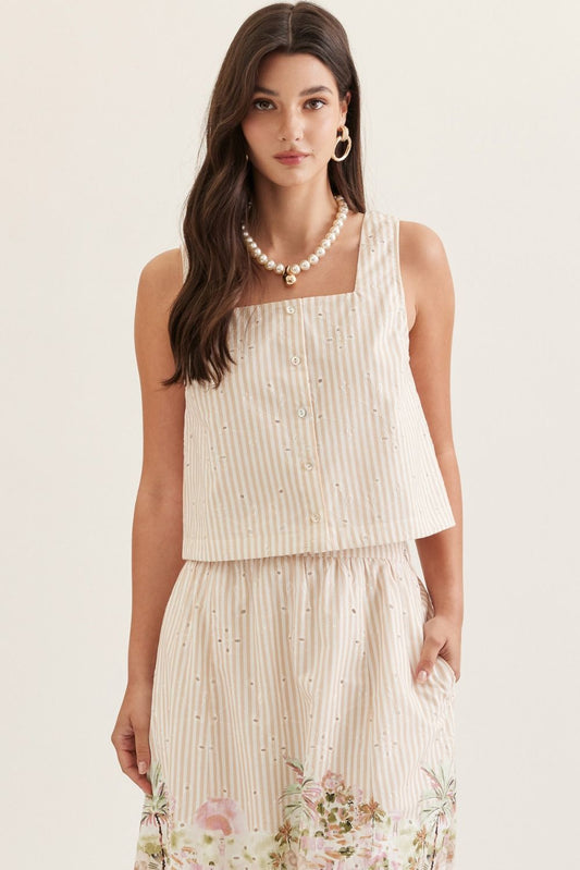 Kira Striped Sleeveless Top