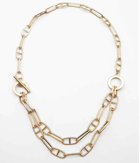 20" Double Chain Link w Toggle Necklace