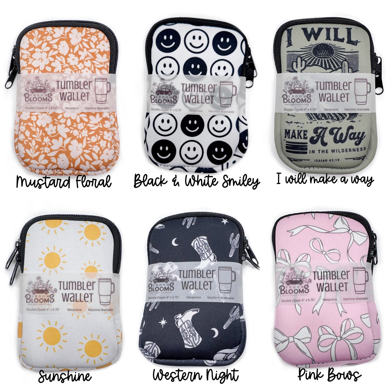  Tumbler Wallet Zipper Pouch