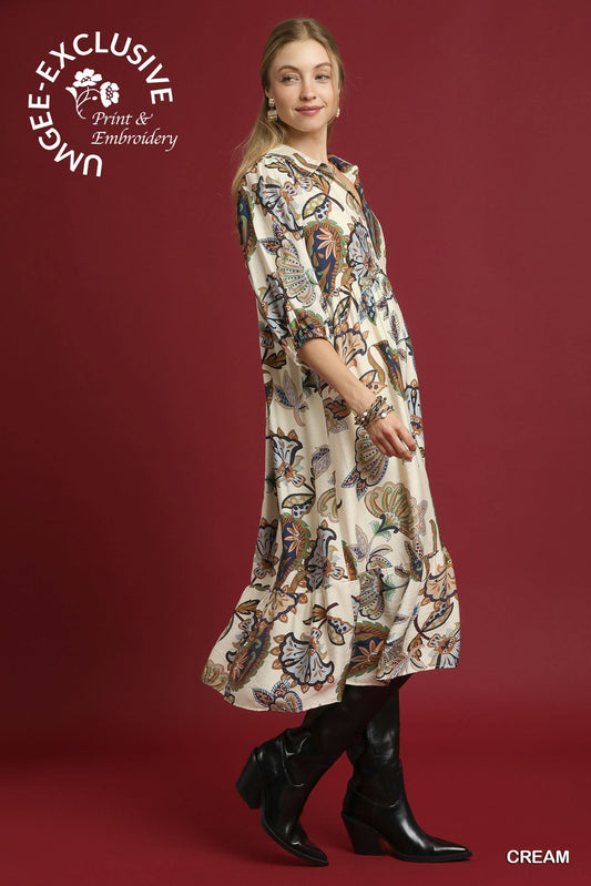 Neveah Paisley Print Dress
