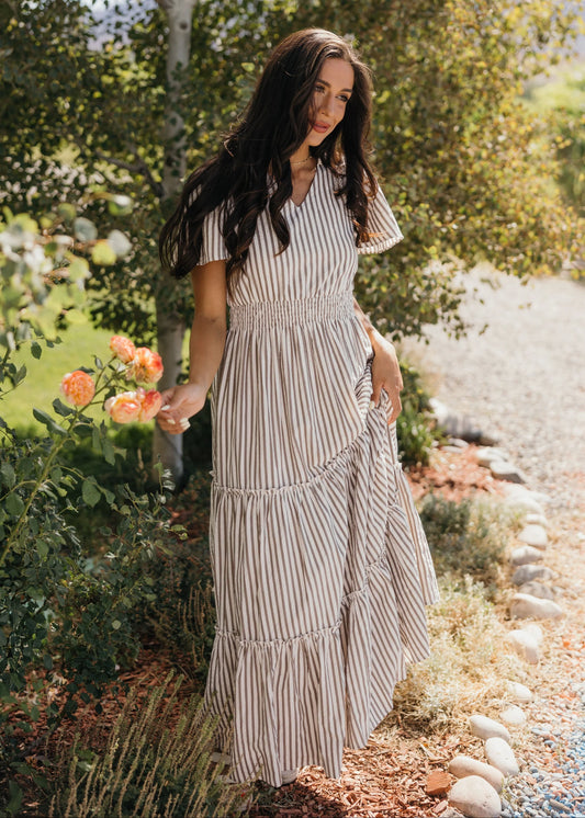 Eden Dress | Birchwood Stripe
