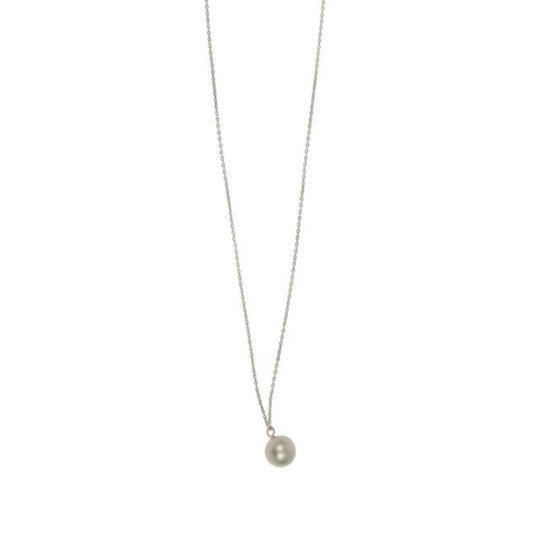 Simple Ball Pendant Necklace | Silver