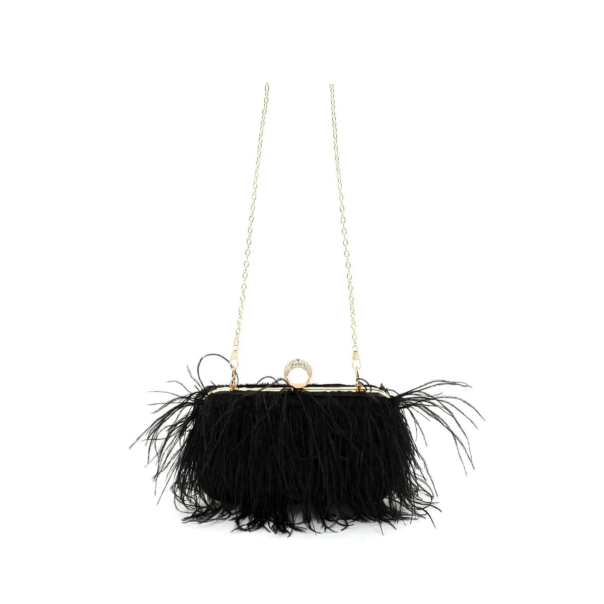 Feather Evening Clutch | Black