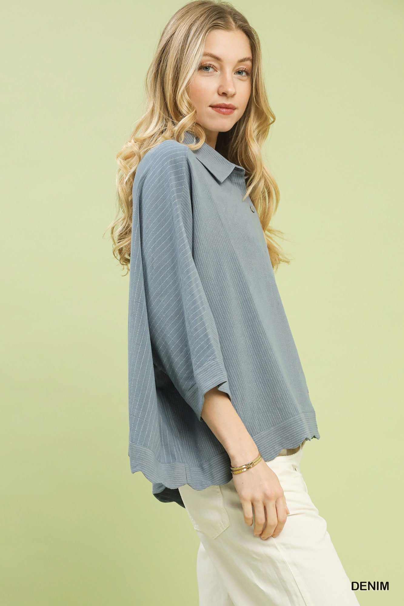 Skyler Oversized Striped Button Down Top