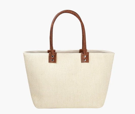 Angelica Straw Tote Bag | Off White
