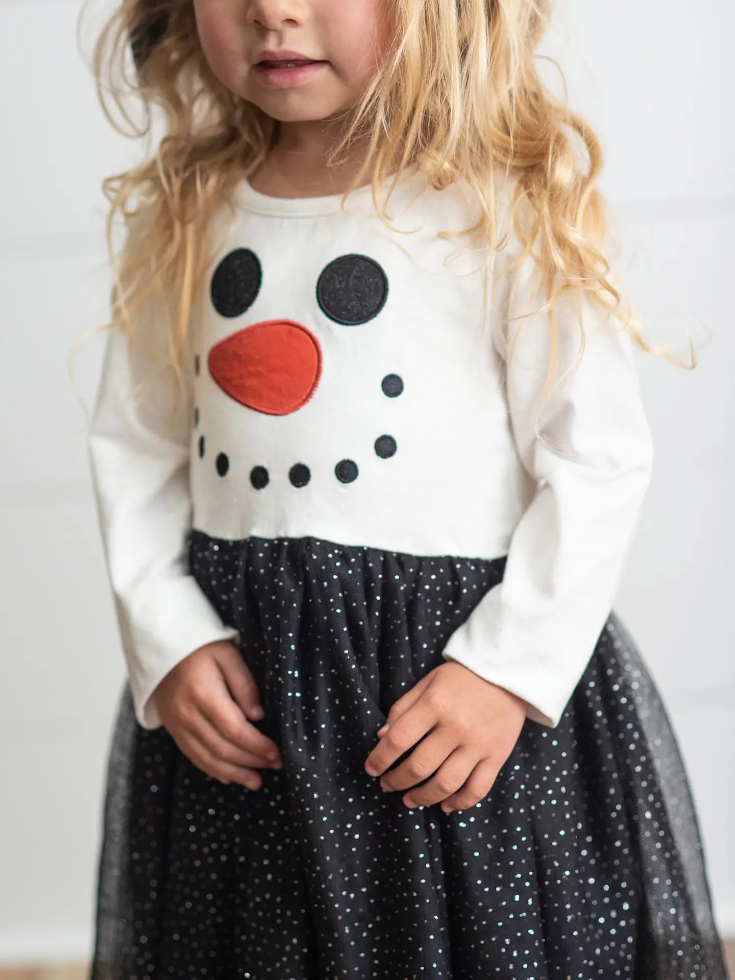 Girls Snowman Sparkle Tulle Holiday Dress