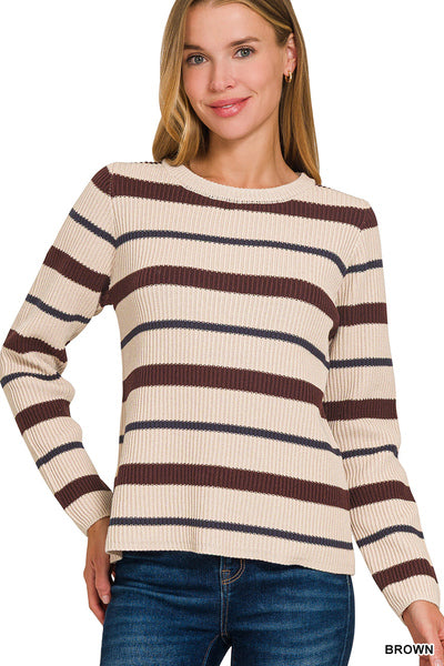 Janice Striped Top | Brown