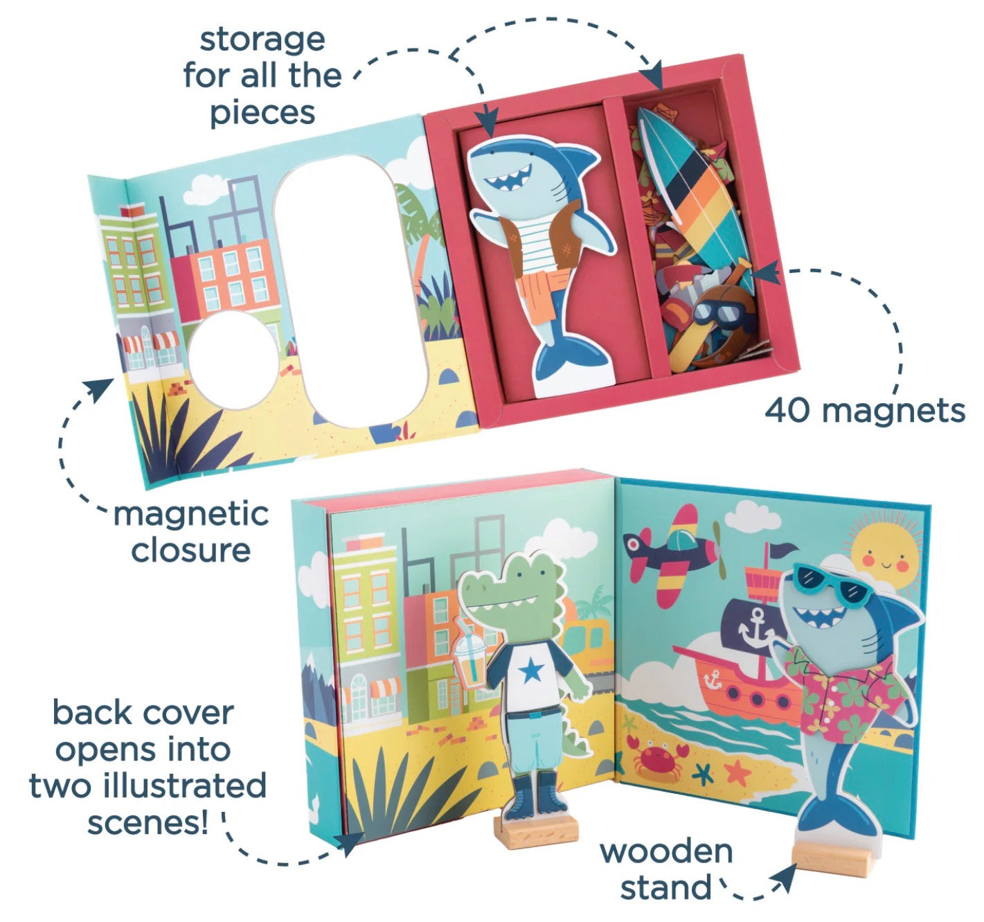 Magnetic Dress Up Box Set | Shark & Gator