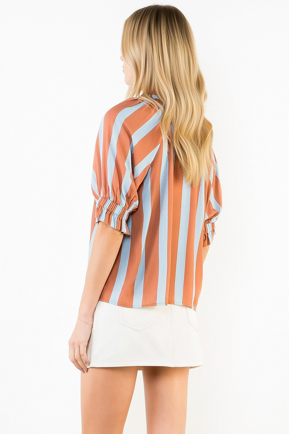 Benji Striped V-neck Top