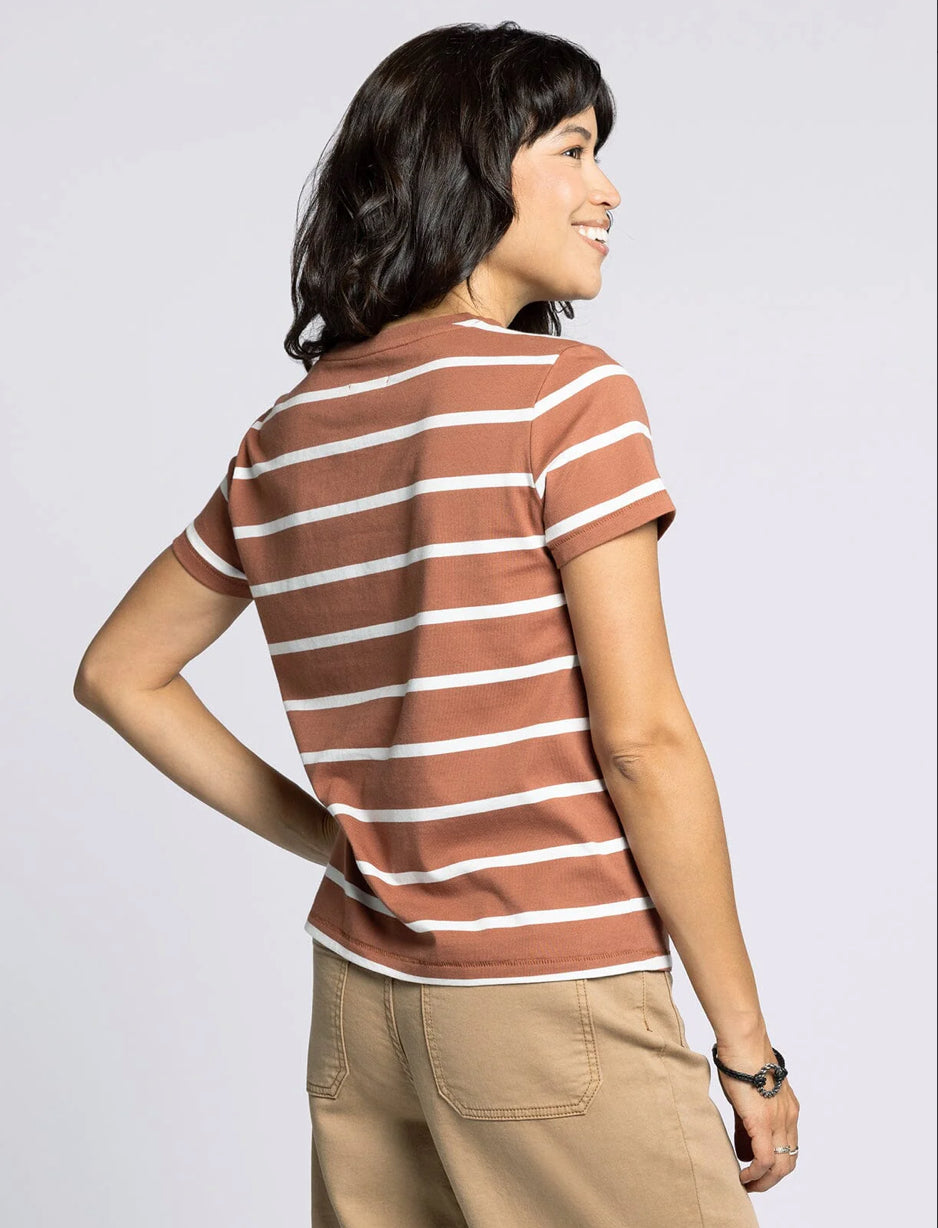 Asher Tee | Brown + White