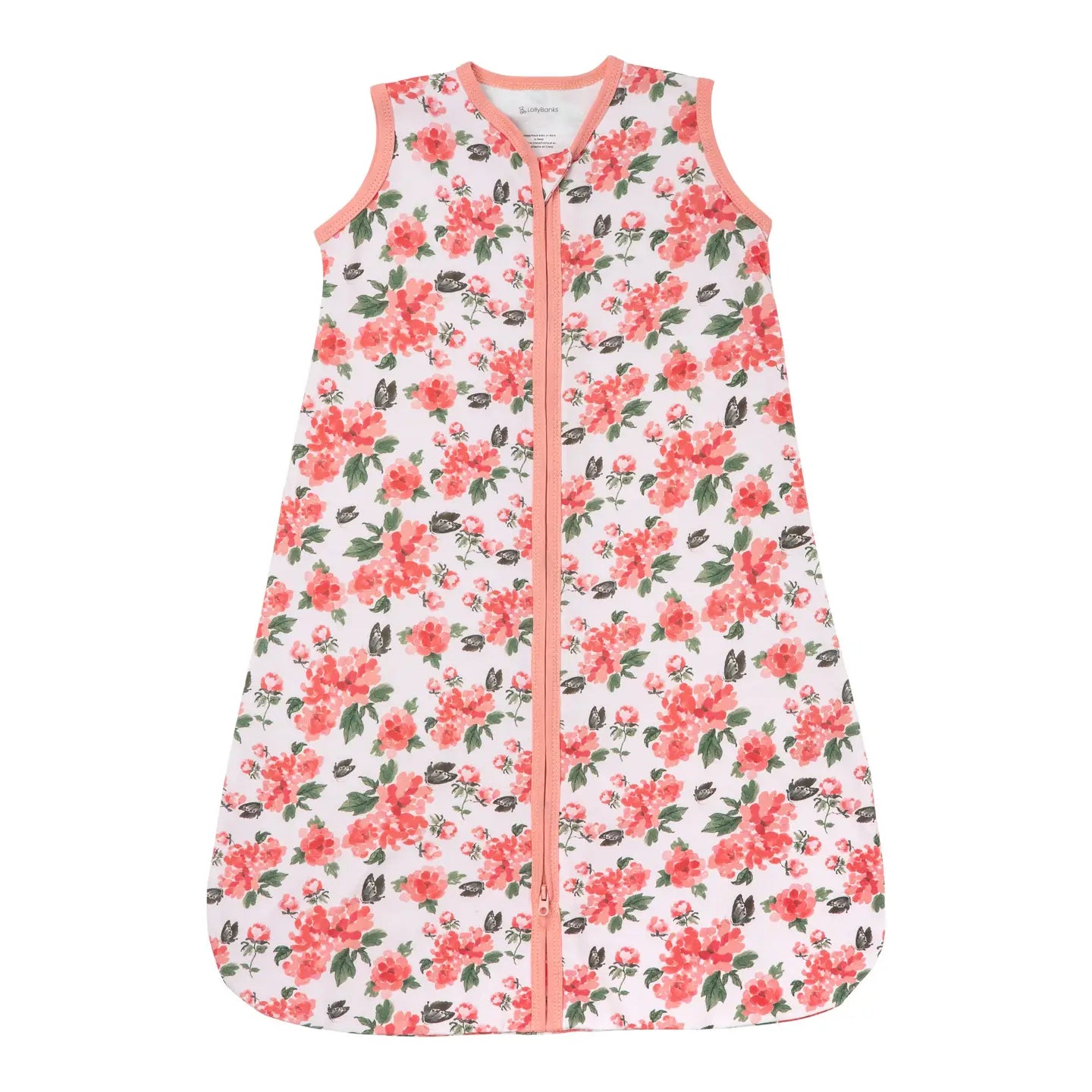 Pink Peony Baby Sleep Sack, 100% Organic Cotton