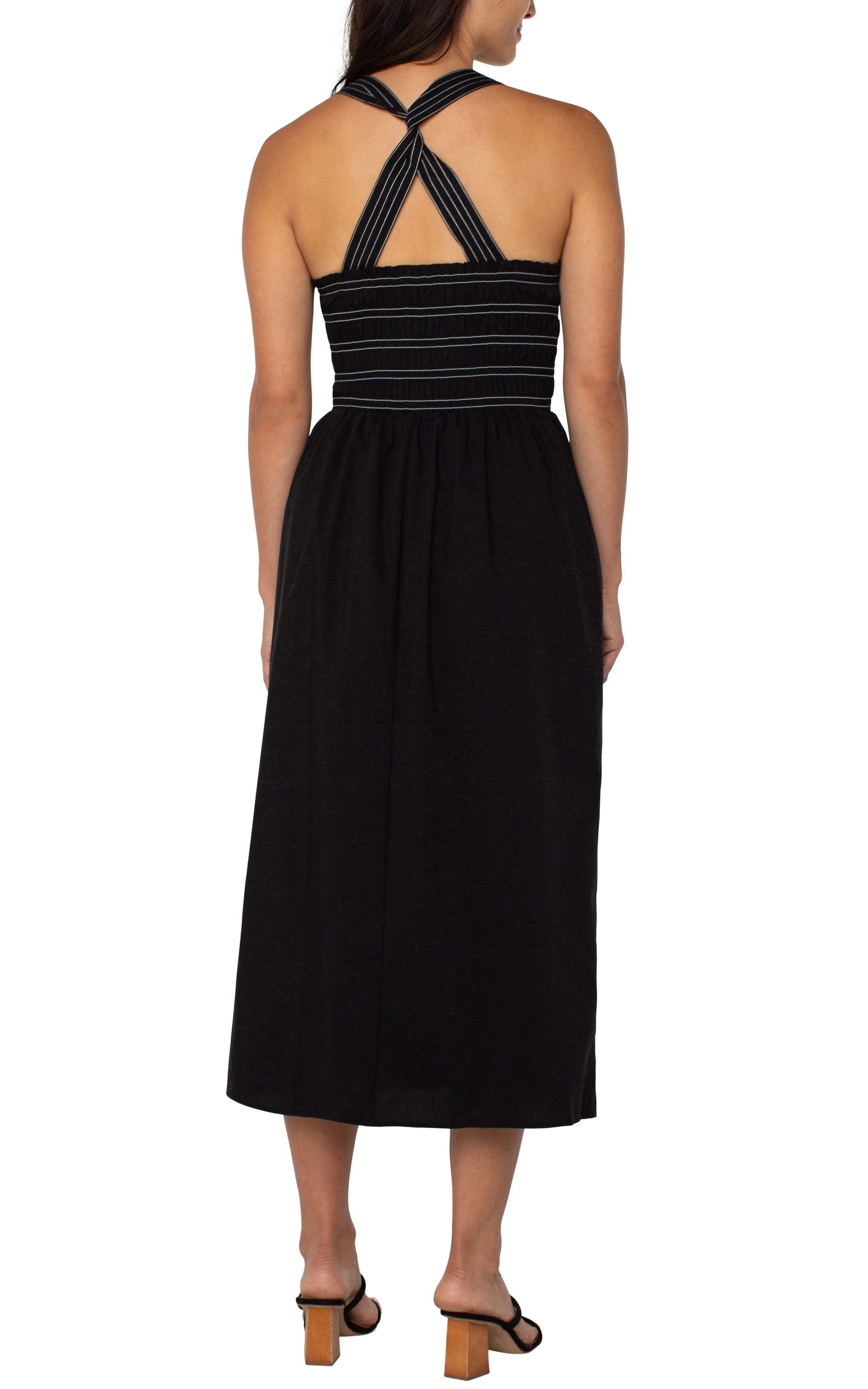 Liverpool Black Sleeveless Midi Dress