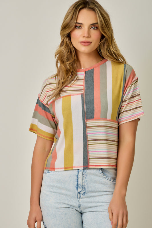 Hannah Relaxed Mixed Stripe Tee